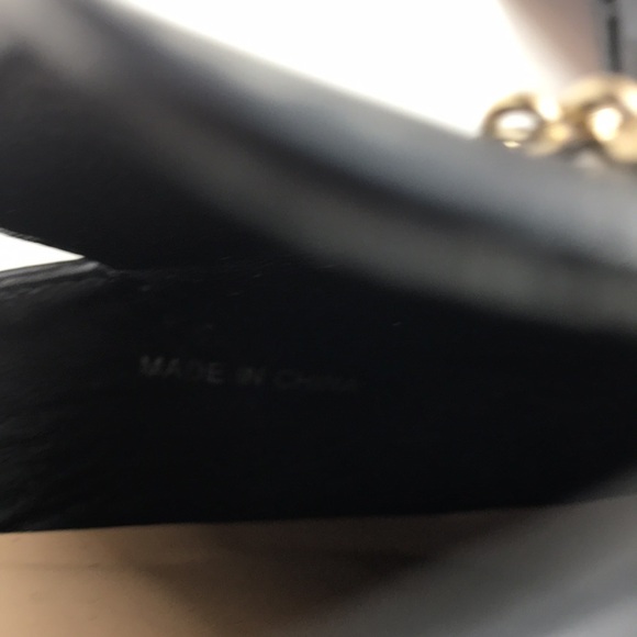 London Rebel Black Loafer SlipOns with Metal Chain European Size 37 US Size 6 - Picture 8 of 8